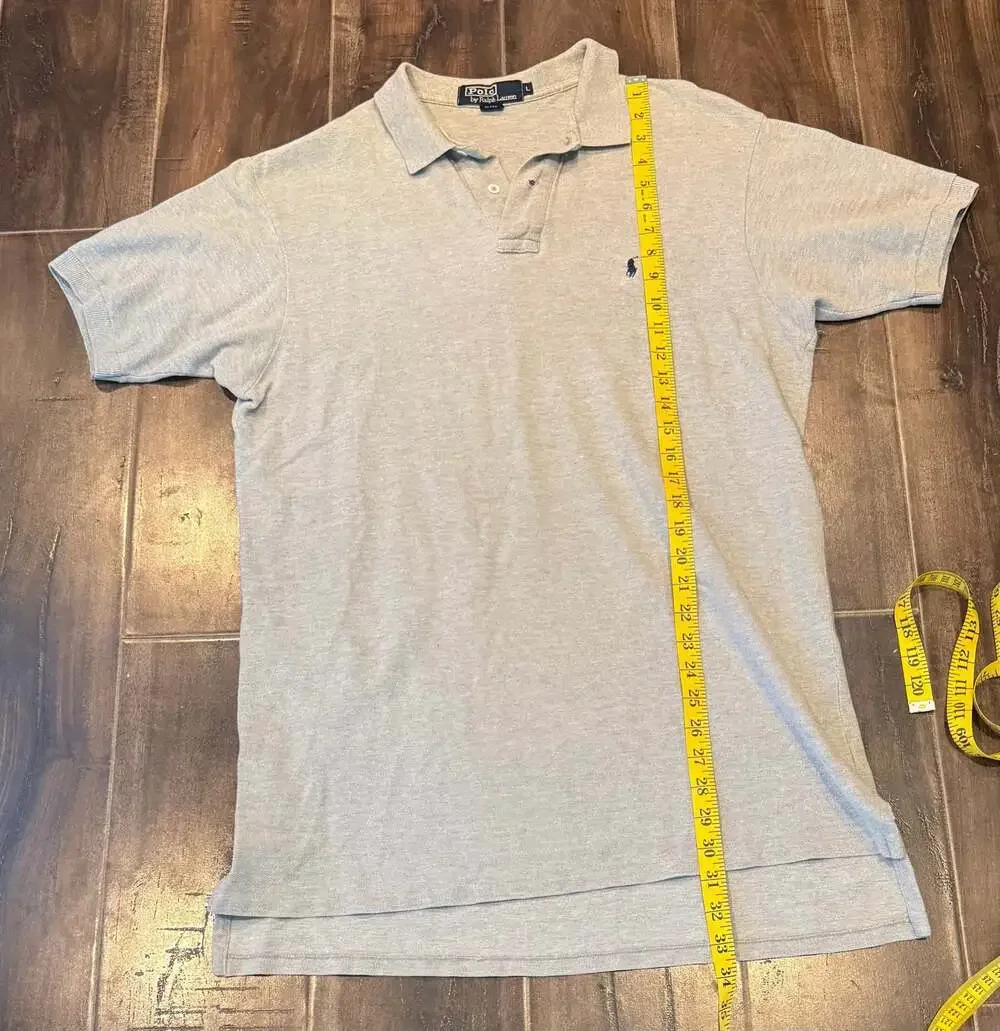 Vintage Polo by Ralph Lauren Men's Gray Short Sleeve 100% Cotton Polo